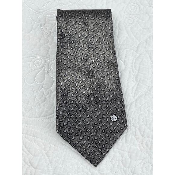 Versace Classic Men's Gray Silk Geometric Neck Tie - Picture 1 of 7